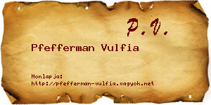 Pfefferman Vulfia névjegykártya